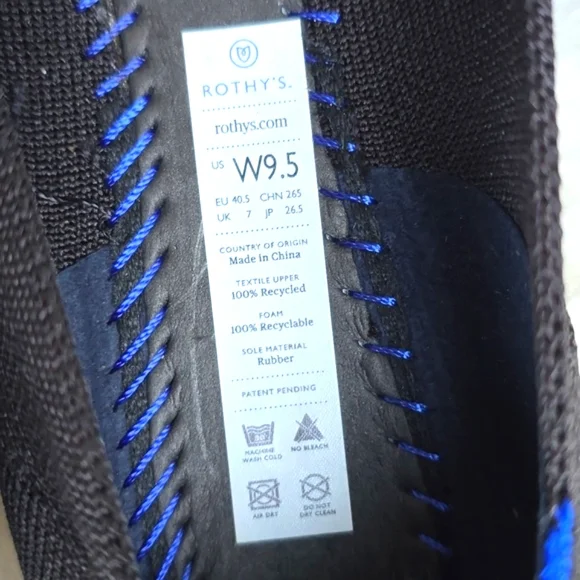 Rothy's The Point black  9.5 flats - Picture 8 of 9